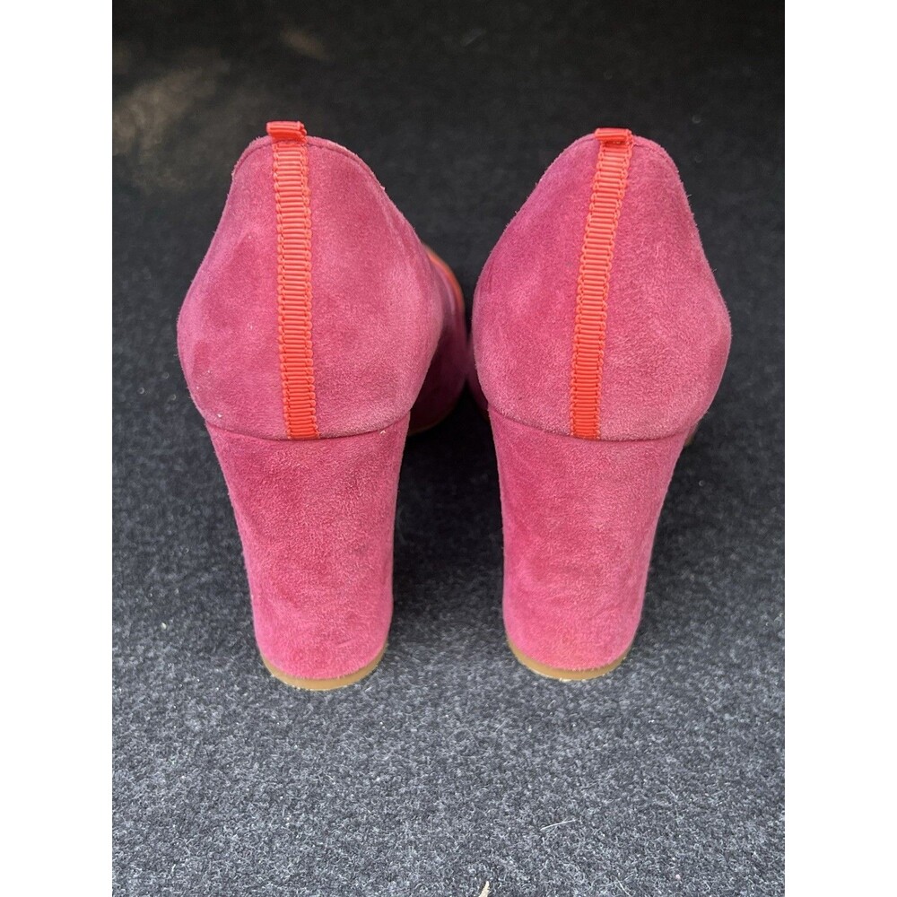Boden Lisbeth Suede Leather Cap Toe BlockHeel Pumps Women’s Size 38 - Picture 8 of 8